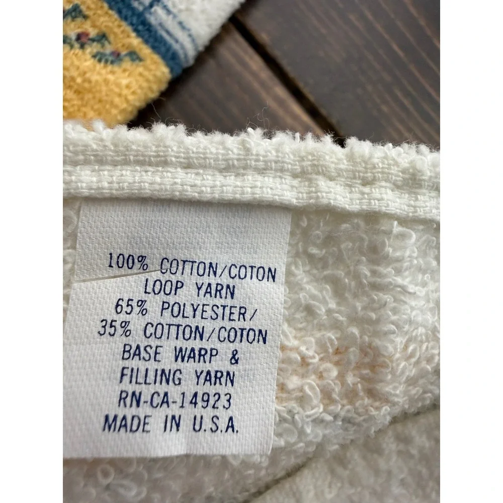 Vintage Musical Geese Hanging Kitchen Towels Set of 2 Crocheted Top Made in USA